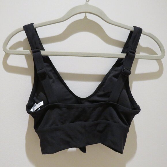 ROBIN PICCONE Ava Knot Bikini Top in Black Minimalist Stretch Preppy - Size XS - Picture 6 of 12